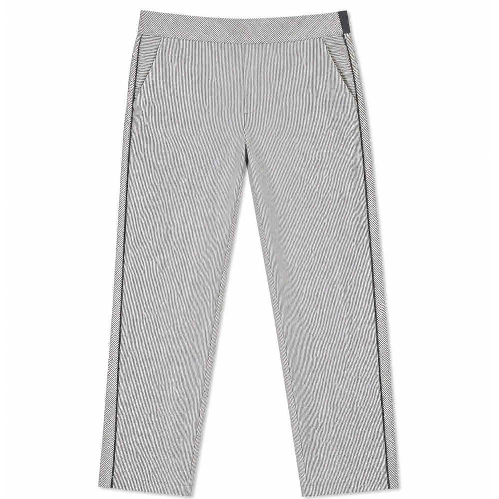 NWOT Athleta Brooklyn Textured Ankle Pant 12 Pinstripe Black White Stretch